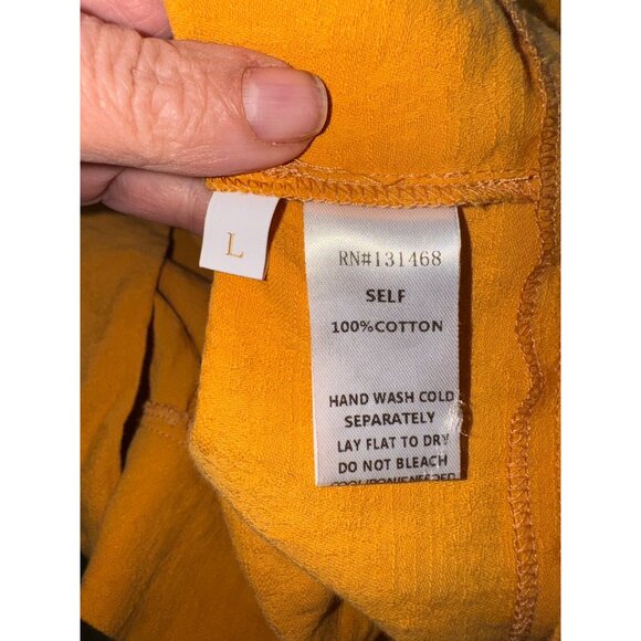 Karlie Womens Mustard Yellow Cotton Button-Front Cardigan Lace Baloon Sleeve L - Picture 6 of 9